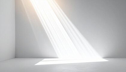 Poster - Sunlight streaming into an empty room minimalist setting artistic photography serene atmosphere captured from a corner view