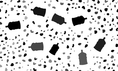 Poster - Abstract seamless pattern with a large bottle of water symbols. Creative leopard backdrop. Illustration on transparent background