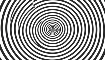 Poster - Hypnotic spiral design abstract art digital graphics black and white close-up view visual illusion