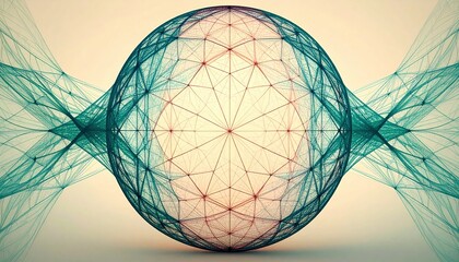 Poster - Dynamic geometric patterns abstract art digital visualization conceptual design creative perspective modern aesthetics