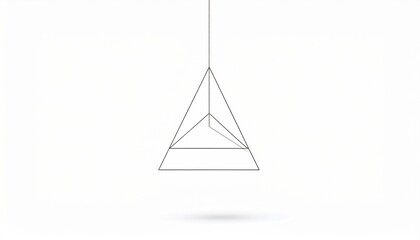 Poster - Suspended geometric artwork modern art exhibition digital installation minimalist environment aerial view abstract concept