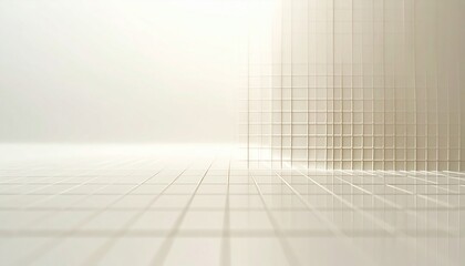 Poster - Abstract geometric design modern art gallery digital artwork minimalist environment wide angle view contemporary concepts for seo impact
