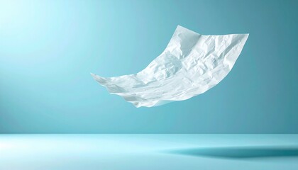 Poster - Dynamic paper movement studio setting conceptual photography minimalist background floating effect abstract design