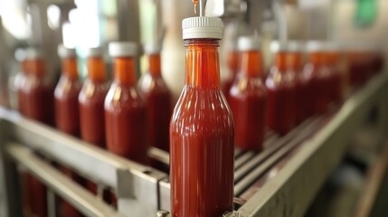 Poster - Automated bottling machine filling containers rapidly in a sterile environment