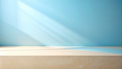 Poster - Natural light streaming across a minimalist surface tranquil interior space still life photography calm atmosphere eye-level perspective conceptual design