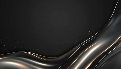 Poster - Abstract Black and Gold Wave Background