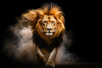 ultra detailed fur of a regal african lion standing tall
