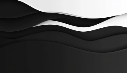 Aufkleber - Abstract Black and White Wave Background