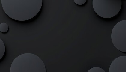 Aufkleber - Abstract Black Circles on Dark Background