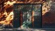 © Thanthara - Industrial style facade with glass double doors and brick wall, showcasing natural light