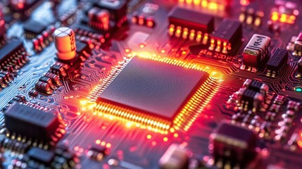 Poster - A glowing circuit board representing the flow of energy in modern technology.