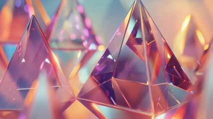 Poster - Colorful Glass Prisms Reflecting Light in Abstract Composition