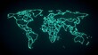 © pkproject - Glowing digital world map on futuristic touchscreen