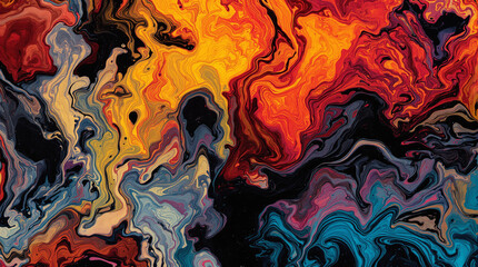 Poster - Abstract Swirls of Color: An abstract composition of vibrant hues and dynamic swirls, showcasing a mix of warm and cool colors, creating a visually stimulating and captivating abstract design.
