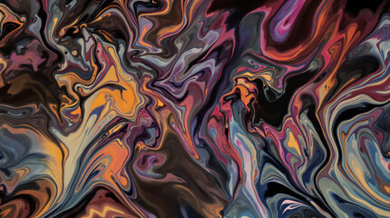 Poster - Colorful Swirls: A mesmerizing abstract artwork showcasing a kaleidoscope of swirling colors, evoking a sense of fluidity and movement with a vibrant palette.