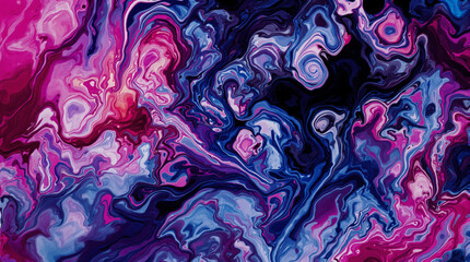 Poster - Abstract Swirls in Vibrant Color: A mesmerizing display of mixed paints, swirling and merging in an array of vivid hues creating a mesmerizing, artistic visual experience.