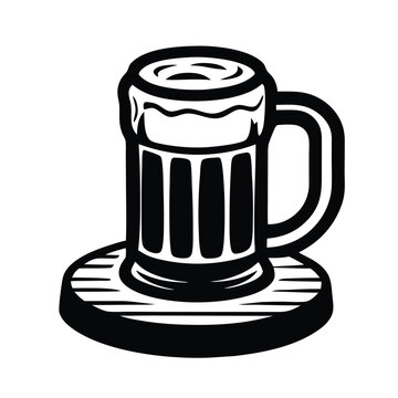 Beer mugs toasting silhouette vector design for celebration, party, cheers, pub, Oktoberfest and drink-themed decoration