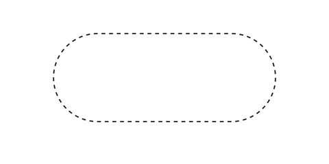 Fototapete - Rounded rectangle frame styles with dashed borders. Dashed rectangle frames. Outlined box shapes. Geometric frame vector. Ideal for vintage designs. Vector illustration. Eps file 30. 