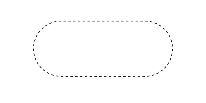 Rounded rectangle frame styles with dashed borders. Dashed rectangle frames. Outlined box shapes. Geometric frame vector. Ideal for vintage designs. Vector illustration. Eps file 30. 