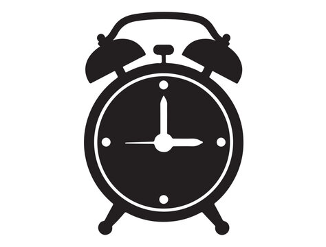 CLOCK SILHOUETTE WHITE BACKGROUND