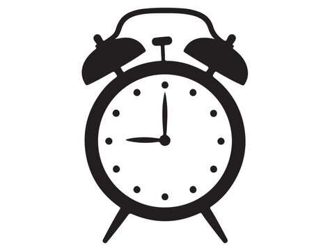 CLOCK SILHOUETTE WHITE BACKGROUND