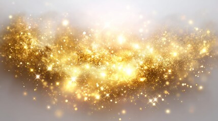 Poster - Sparkling golden light fills the background during a festive celebration with shimmer and brilliance at an evening event