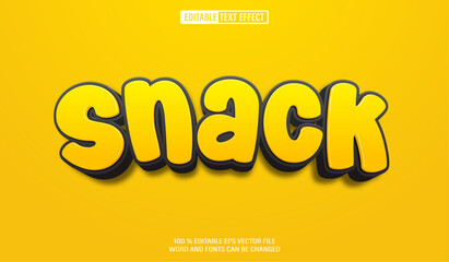 Leinwandbilder - Editable 3d text style effect - Snack text effect Template