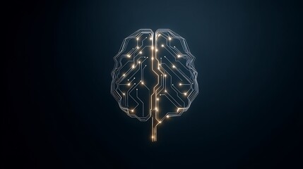 Poster - Futuristic glowing brain circuit, artificial intelligence conceptual image