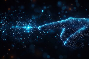 Poster - Digital hand concept glowing with network connections and futuristic design