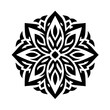 © MatandSterre - Bold Black and White Tribal Floral Geometric Mandala - Symmetrical Decorative Graphic Element