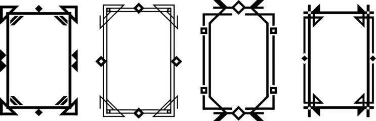 Poster - Set of geometric frames, in art deco style