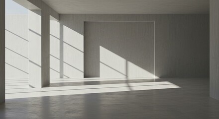 Poster - A large, empty room with a window that lets in sunlight
