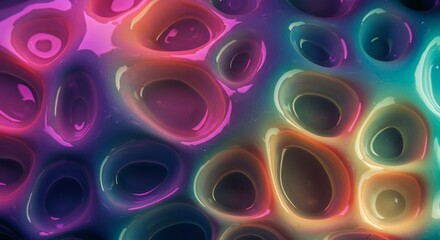 Poster - A colorful abstract painting with many different shapes and colors