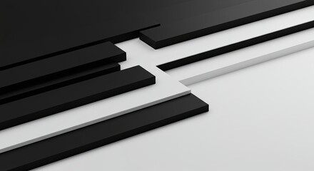 Poster - A black and white image of a series of black and white rectangles