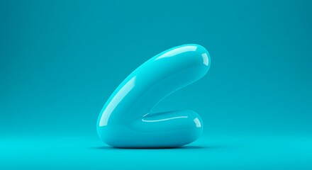 Aufkleber - A blue object with a curved shape that looks like a letter L