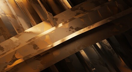 Poster - A gold and brown abstract image with a lot of texture and lines