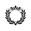 © MatandSterre - Elegant Black Leaf Wreath Emblem - Classic Vector Frame or Logo Design