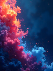 Aufkleber - Vibrant colors dance across a dark blue canvas, evoking an otherworldly atmosphere in this stunning abstract website background design concept._00001_