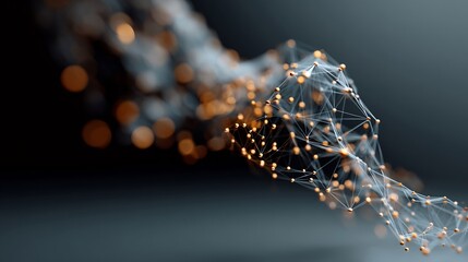 Poster - Abstract interconnected network with glowing nodes conveying digital connectivity