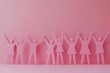 © Imagentive - Pastel Pink Cutout People Celebrating Togetherness