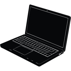 Fototapete - Laptop, A collection featuring a laptop silhouette, an icon, and a modern illustration, Vector Technology devices Silhouette  icon set. TV, laptop, digital tablet and smart phone. EPS10, Silhouette .