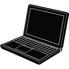 Fototapete - Laptop, A collection featuring a laptop silhouette, an icon, and a modern illustration, Vector Technology devices Silhouette  icon set. TV, laptop, digital tablet and smart phone. EPS10, Silhouette .