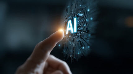 Poster - Abstract digital ai technology concept futuristic innovation artificial intelligence modern data network 