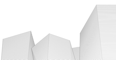 Poster - ​​abstract architecture 3d illustration background	
