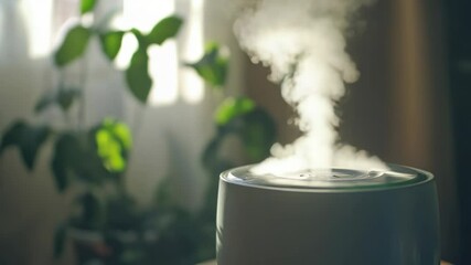 Poster - A close-up view of a humidifier on a table, used to add moisture to the air.