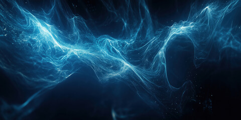 Poster - abstract blue light waves creating a mesmerizing digital background for technology and art.