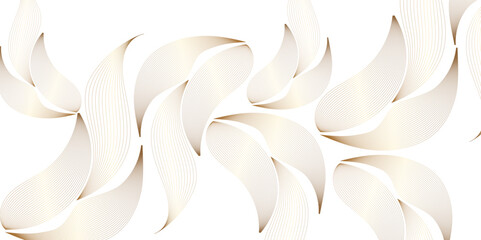 Poster - Elegant White Leaves Pattern for Subtle Background Designs. The leaves are very thin and delicate. Floral leaf pattern background design for home decor, interior design, seamless aesthetics wallpaper.