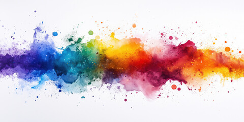 Poster - Colorful abstract watercolor splash with vibrant hues and artistic texture.