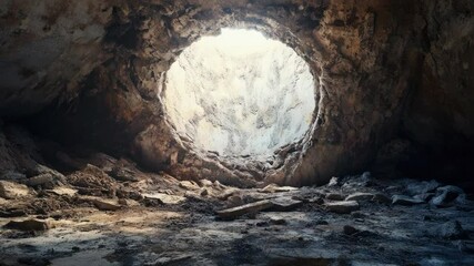Poster - A natural cave with a large hole in the center, perfect for creative uses.