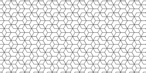 Poster - vector seamless pattern with hexagon square cube geometric pattern shapes grid metal element texture